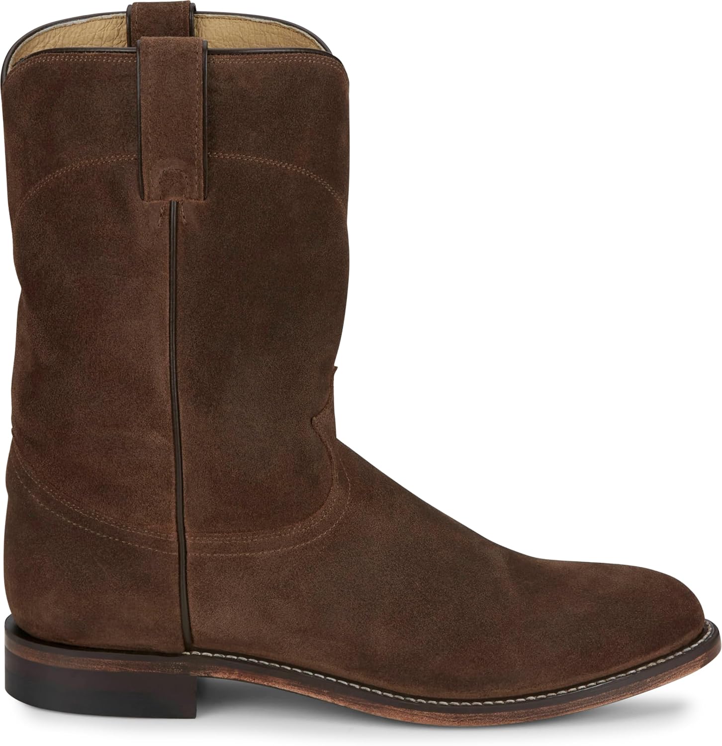 Мужские вестерн-сапоги Justin Wes 10 Suede Roper - прочная обувь для ежедневного комфорта и классического ранчо-стиля, Almond — фото 3