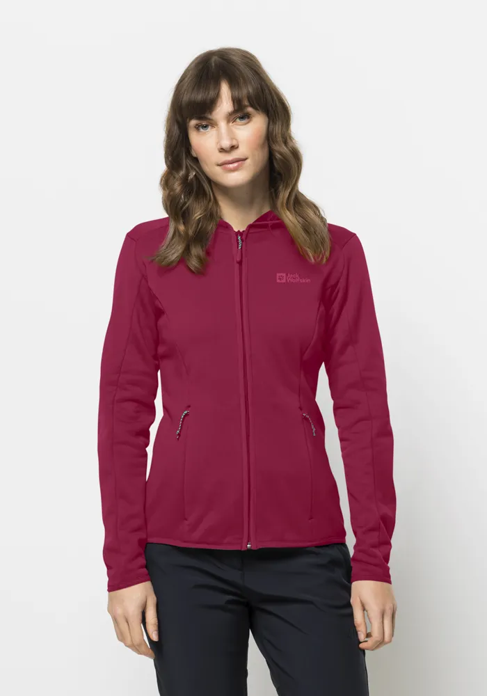 

Флисовая куртка Jack Wolfskin "BAISELBERG HOODED FZ W", с капюшоном, цвет Cranberry