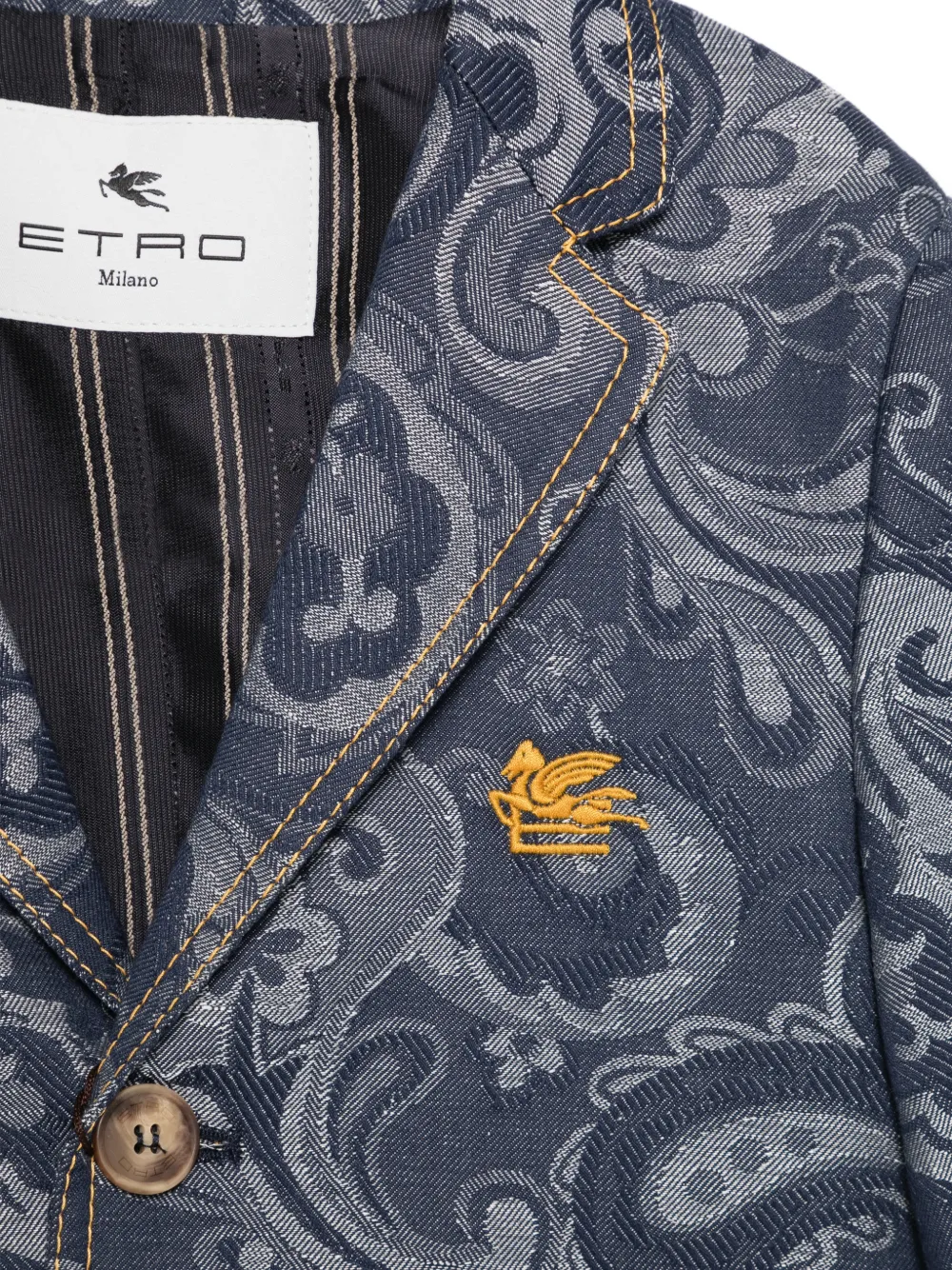 Жакет с принтом "пейсли" Etro Kids, синий — фото 3