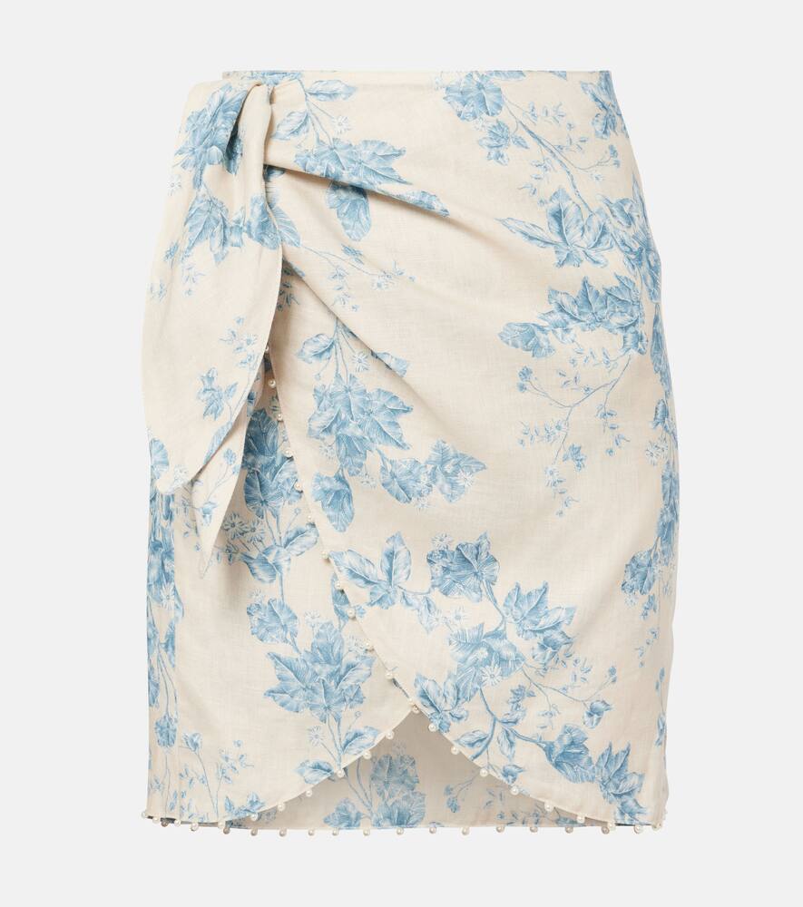 

Агустина принтованная льняная пляжная накидка Agua by Agua Bendita, Bougaincillea