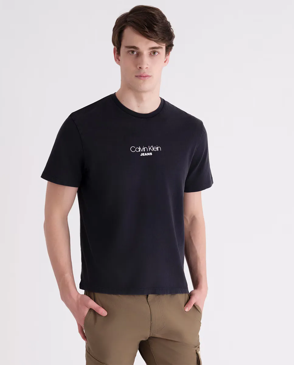 

Футболка мужская с коротким рукавом и логотипом Calvin Klein Jeans, черный