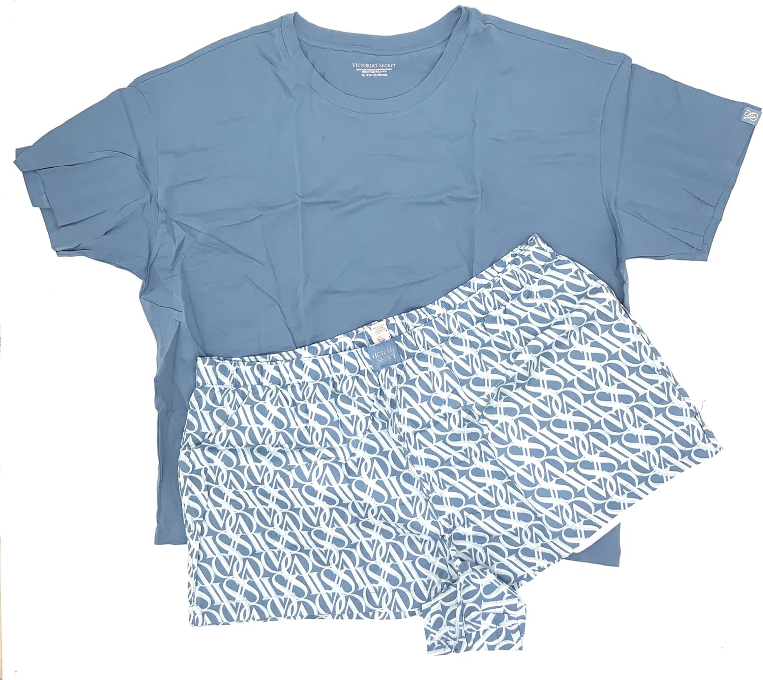 

Victoria's Cotton Short Tee-Jama PJ пижама сорочка и шорты Victoria's Secret, Blue/Vs