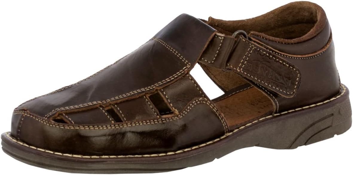 

Мужские сандалии-рыбацкие Cowboy Professional 006 коричневые настоящие мексиканские хуарачи из натуральной кожи, коричневый