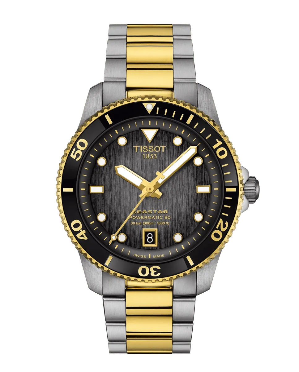 

Мужские часы Seastar collection, автоматические, двухцветные, стальные Tissot, золото