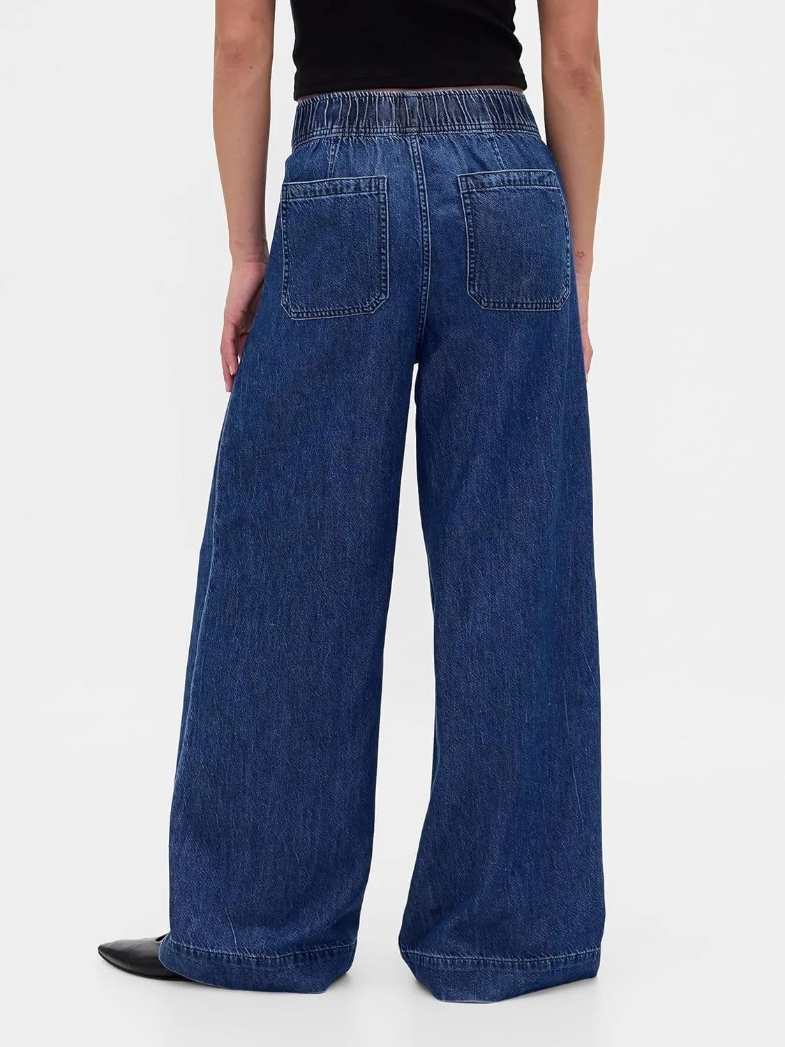 Джинсы Gap Women's Pull-on Baggy Denim, индиго — фото 4