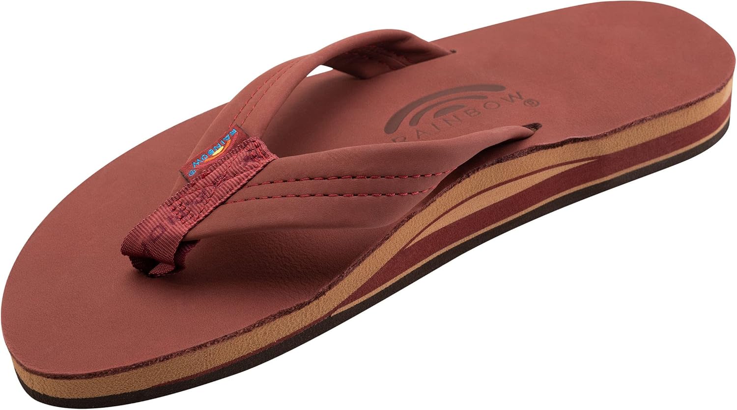

Мужские сандалии Rainbow с двойным слоем кожи и поддержкой свода стопы Rainbow Sandals, Cognac W/Fawn Midsole