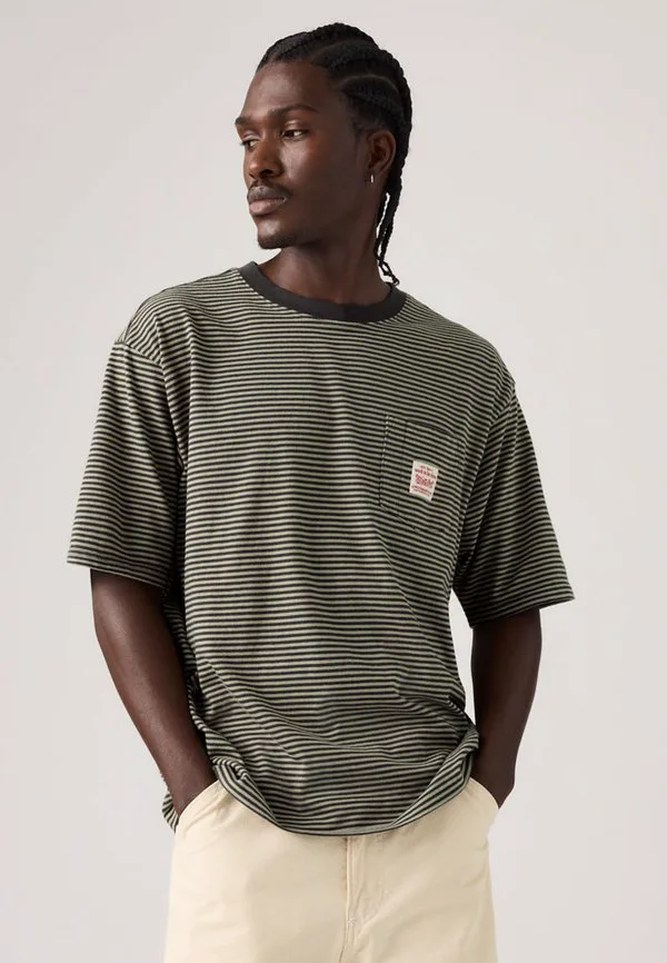 Рабочая футболка, базовая футболка Levi'S Workwear, Euan Stripe Dried Sage