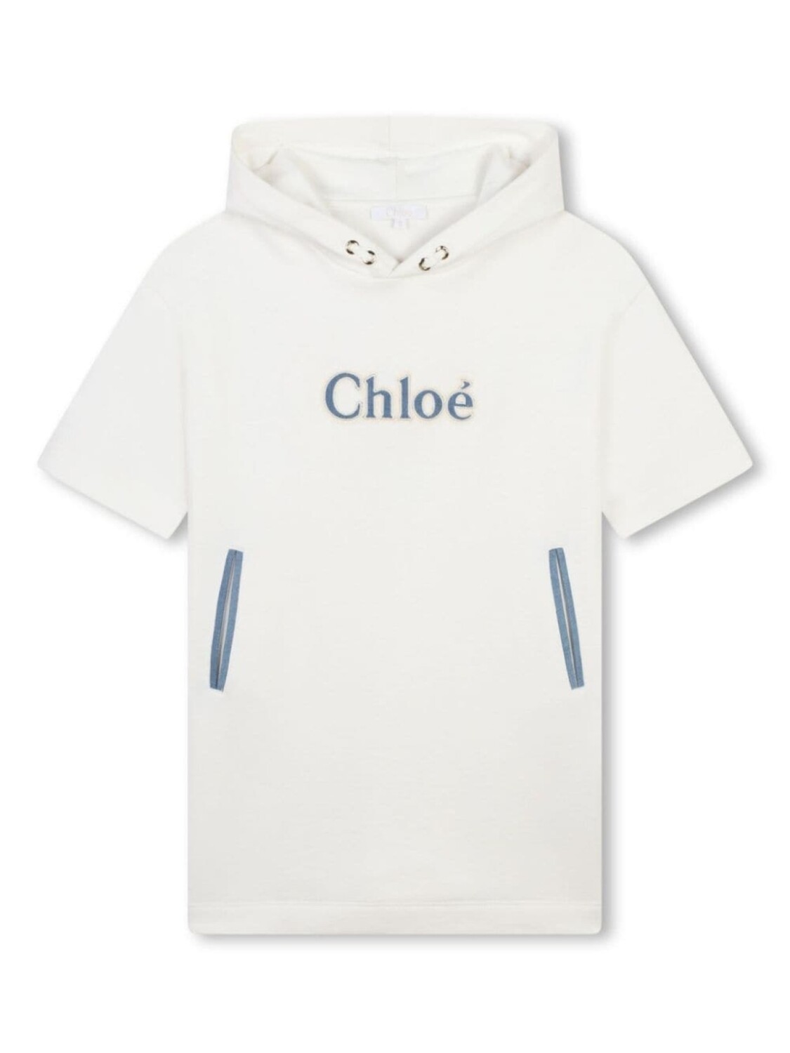 

Chloé Kids платье с капюшоном и логотипом, белый
