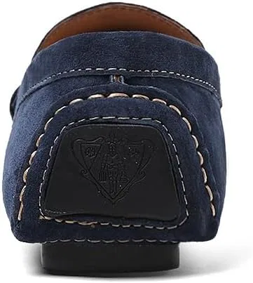 Лоферы мужские, замшевые, повседневные, модель Driving Loafers, синий SayfuR — фото 3