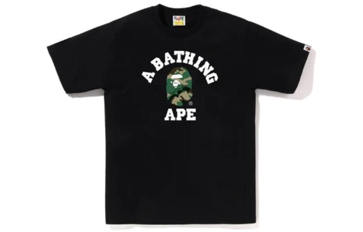 

Футболка BAPE Woodland Camo College, весна-лето 23 A Bathing Ape, белый
