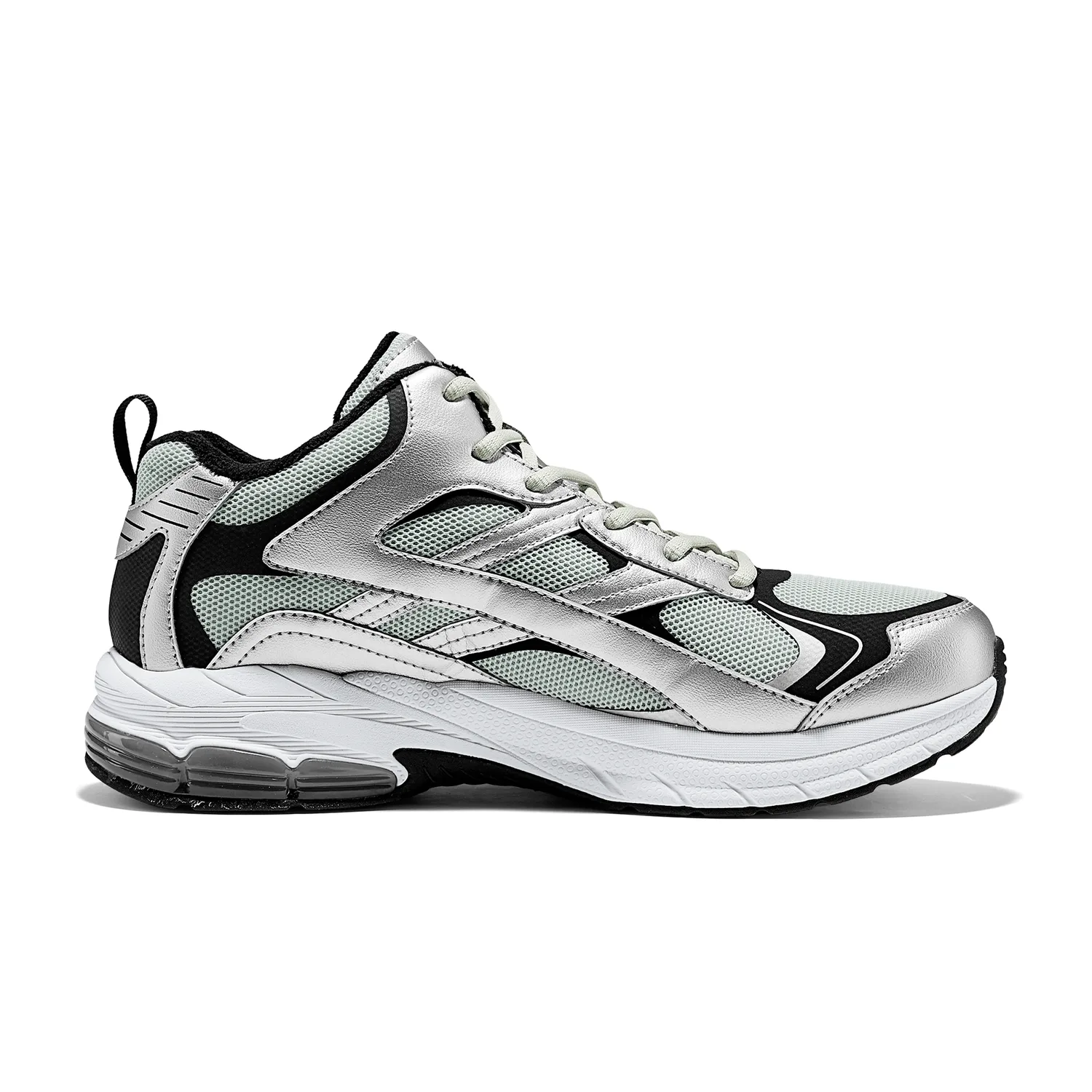 Skechers Мужские кроссовки мид-топ casual черные серебристые износостойкие — фото 4