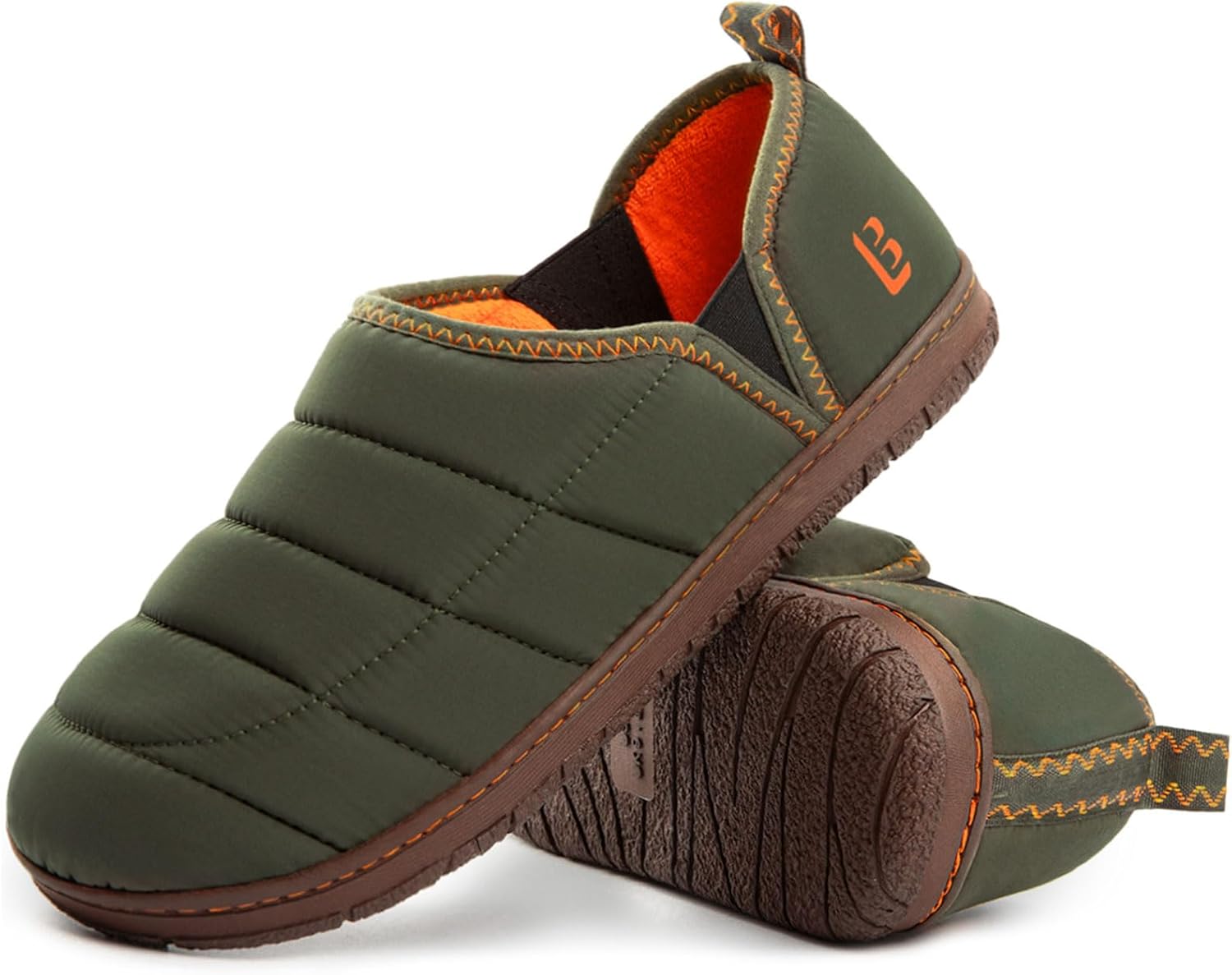 

Мужские тапочки LongBay двухцветные с теплой подошвой из мемори-пены, домашние тапочки для спальни, зеленый