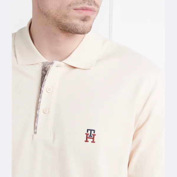 Рубашка-Поло свободного кроя с монограммой Tommy Hilfiger, бежевый — фото 4