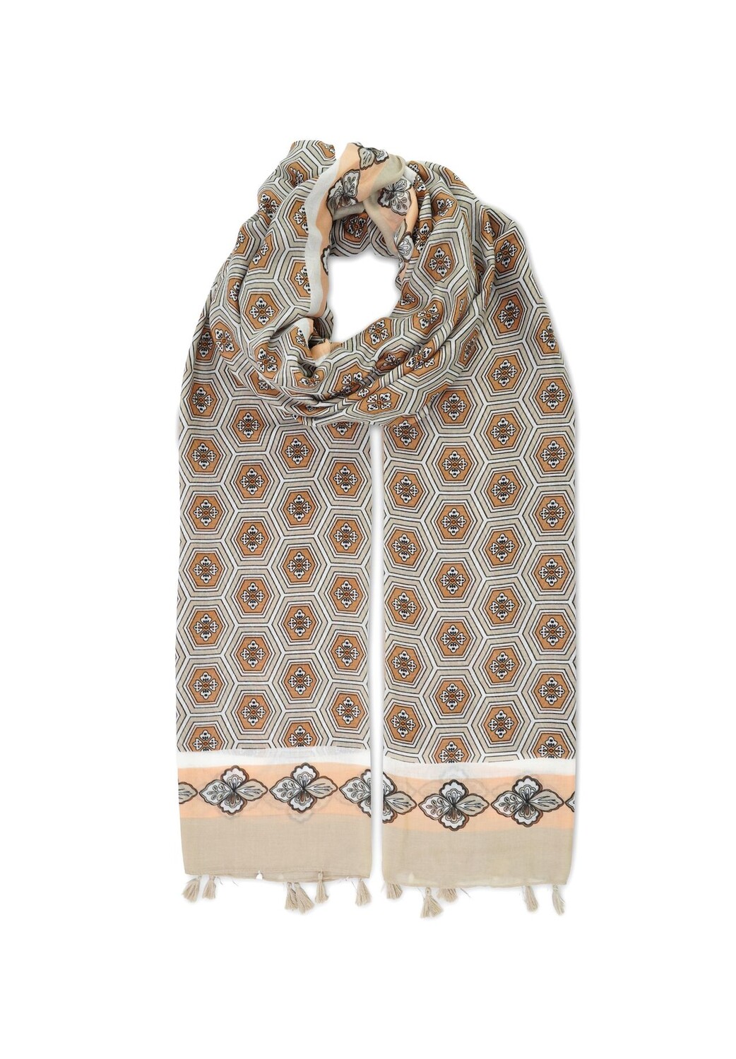 

Шарф из смеси хлопка и вискозы HARPA, цвет Beige Brown One Size