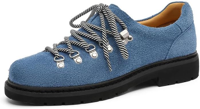 

Мужские кроссовки Oxford Santimon из искусственной зернистой кожи и замши с шнуровкой - противоскользящие модные классические повседневные ботинки, синий