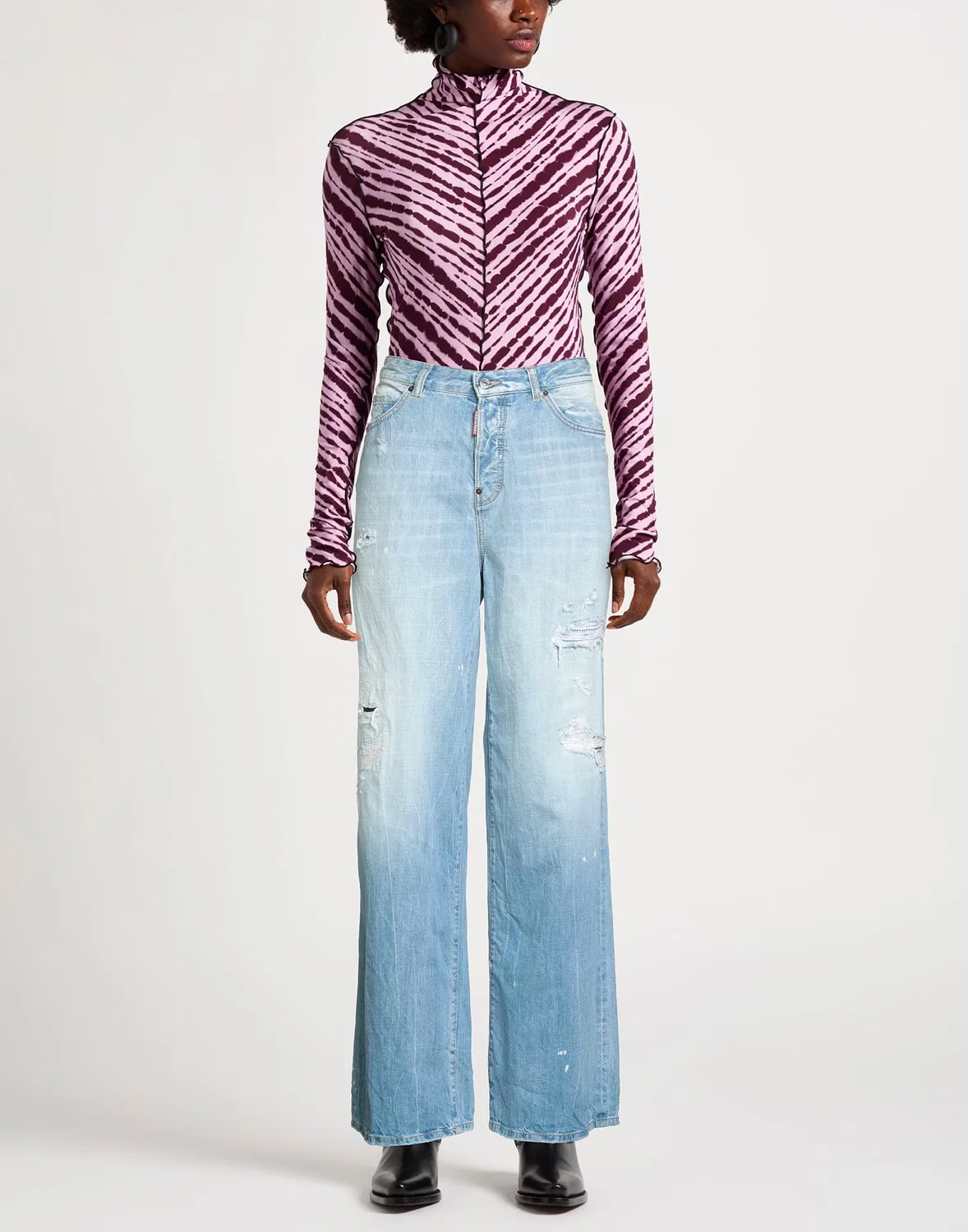 Джинсы baggy light wash DSQUARED2 синие — фото 2