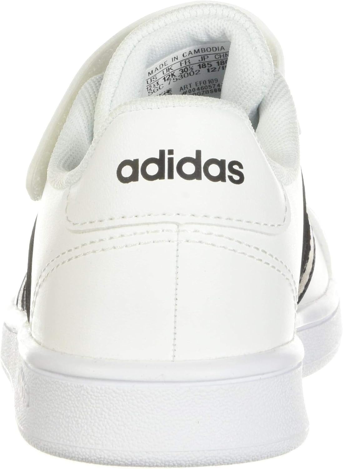 Кроссовки Adidas Kids' Grand Court 2.0, белый/черный — фото 3