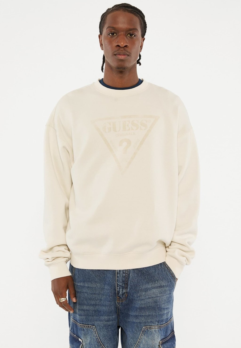

Толстовка GO VINTAGE TRIANGLE CREW NECK Guess Originals, белый