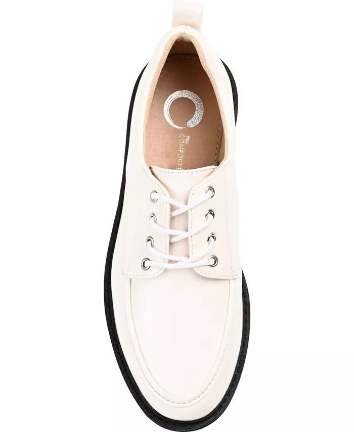 Женские оксфорды Zina Lace Up Lug Sole Journee Collection, коричневый/бежевый — фото 4