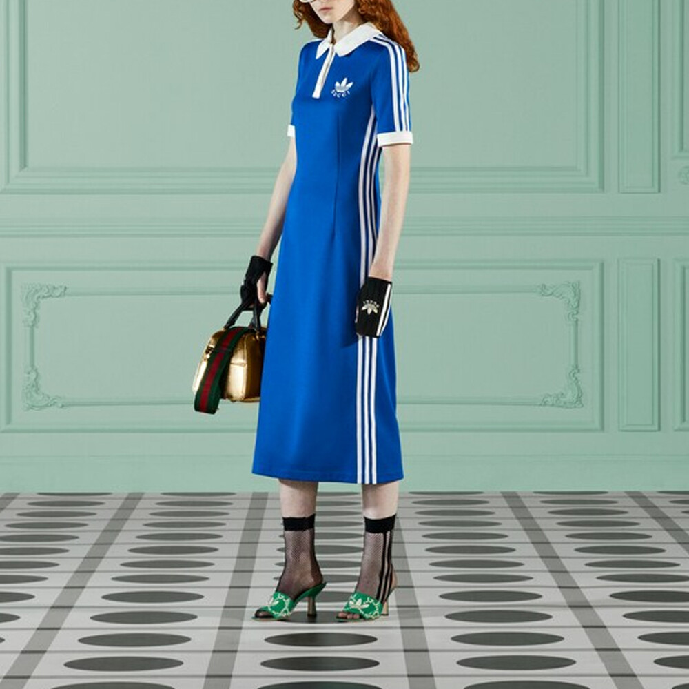 

Платье Adidas X Gucci с короткими рукавами, синий