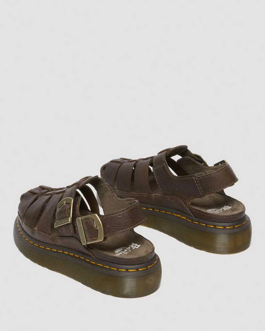 Кожаные рыбацкие сандалии Wrenlie Grizzly Dr Martens, коричневый — фото 4