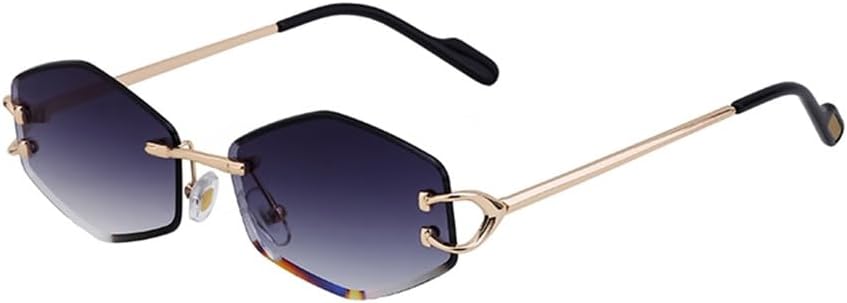 

Маленькие солнцезащитные очки без оправы в форме шестиугольника для женщин и мужчин, винтажные солнцезащитные очки в форме ромба для женщин, металлические линзы, защита от ультрафиолета UV400, m921 Generic, M-922