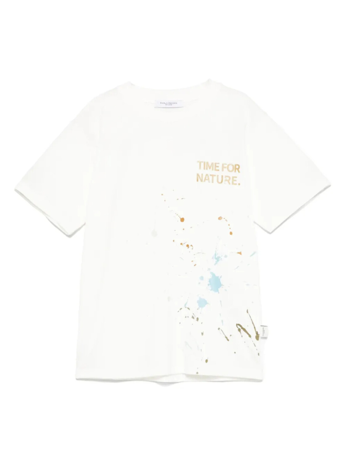 

Paolo Pecora Kids футболка с эффектом разбрызганной краски, белый