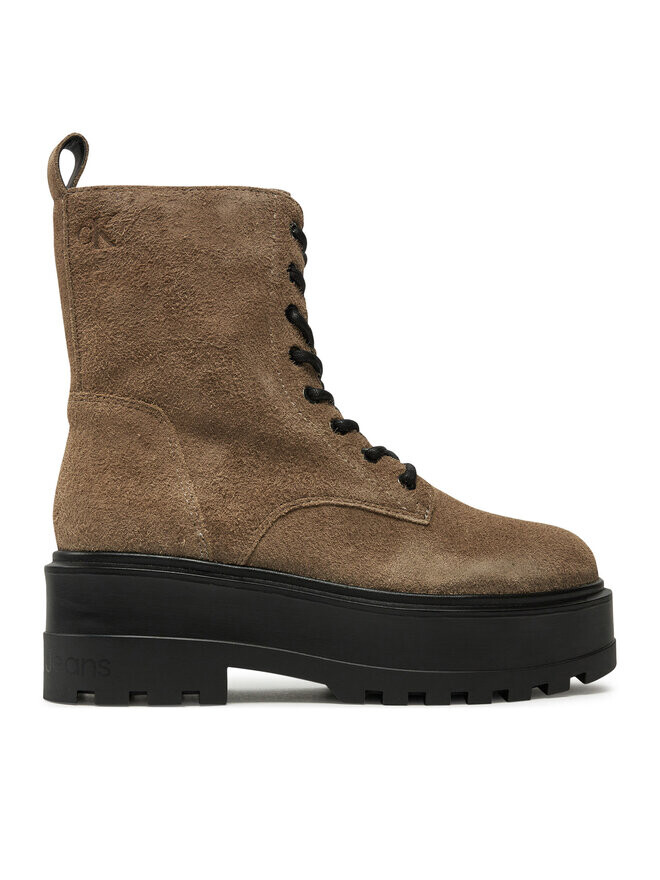 Сапоги Calvin Klein Jeans Flatform Zip Laceup Mg S YW0YW01554 Marrón, коричневый