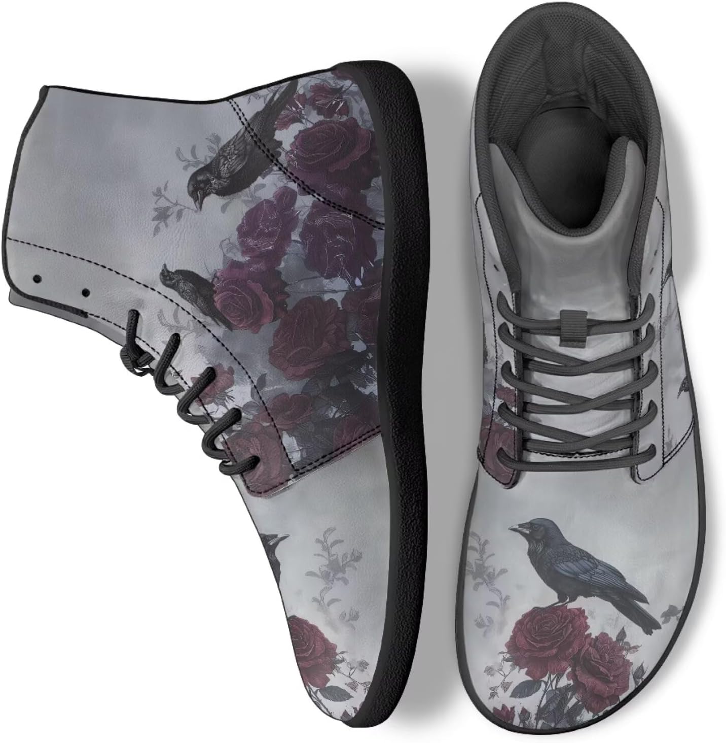 

Кроссовки Binienty с широкой колодкой, модные, женские и мужские, высокие, минималистичные, для босой ноги, легкие, для бега, Gothic Crow Rose