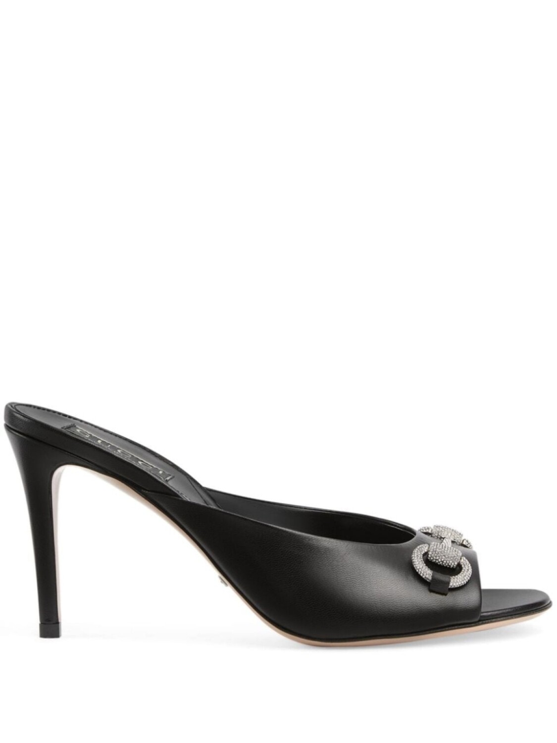 

Gucci мюли Horsebit с кристаллами, черный