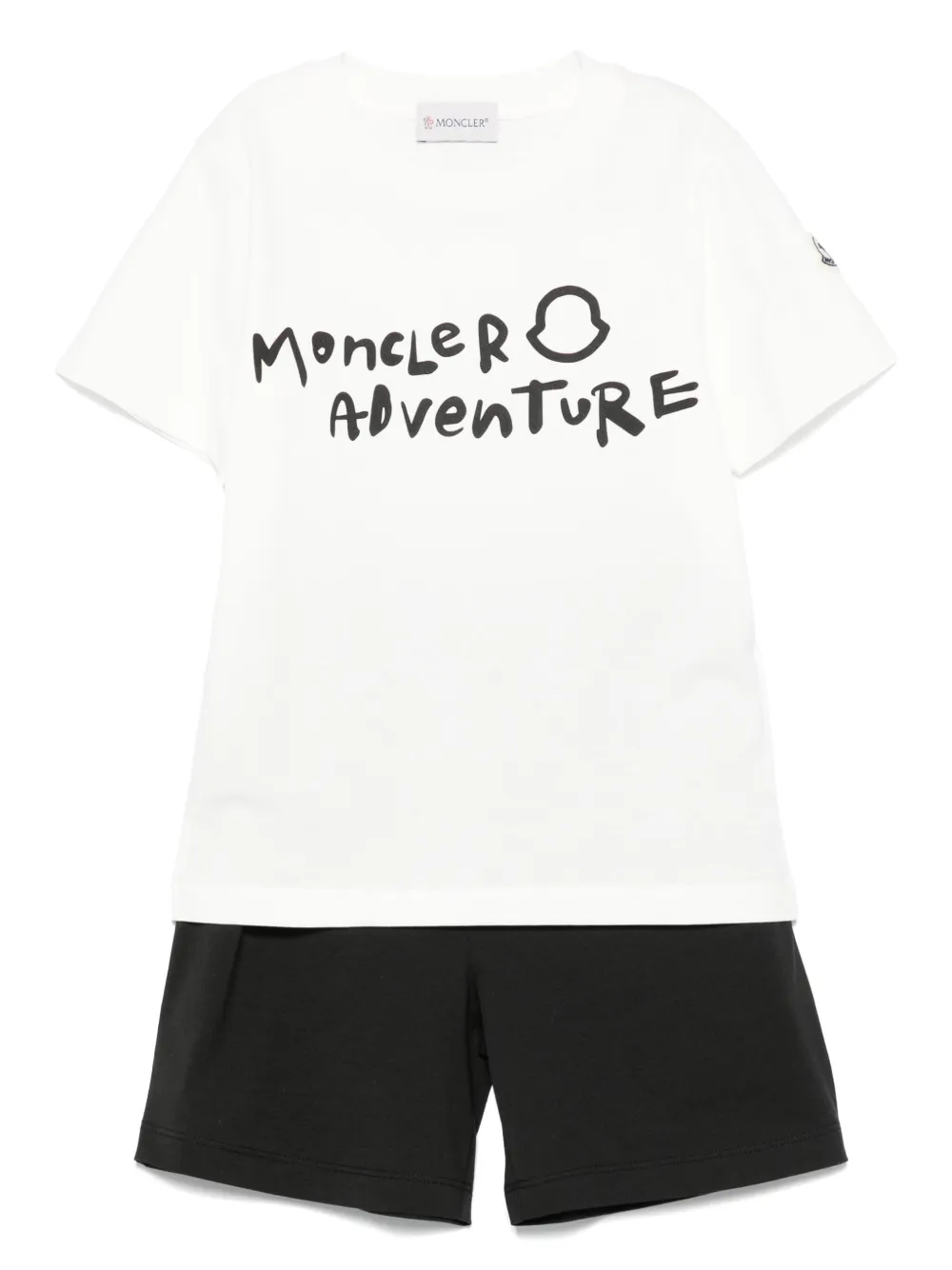 

Комплект из футболки и шортов с логотипом Moncler Enfant, белый