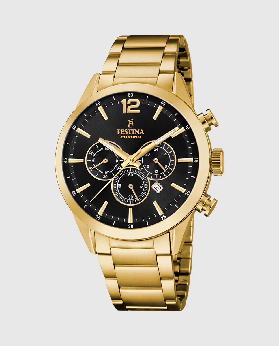 

F20633/3 Timeless Chronograph Мужские часы из золотой стали Festina, золотой