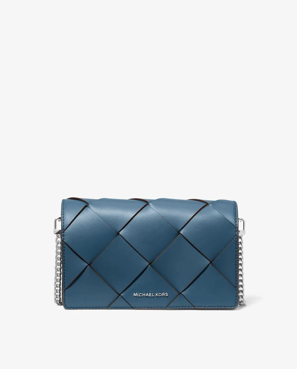 

Женская сумка через плечо из плетеной кожи Jet Set Michael Michael Kors, синий