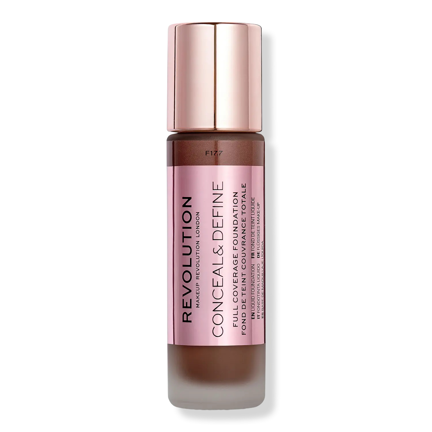 

Тональный крем Conceal & Define с полным покрытием Revolution Beauty, F17.7 (for dark skin tones w/ an orange undertone)