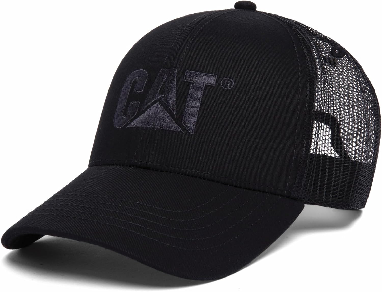 

Мужская кепка CAT с вышитым логотипом спереди и контрастной сетчатой спинкой на пластиковой застежке snapback, Black
