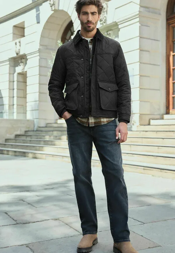 Куртка Next Collared regular fit light, черный — фото 2