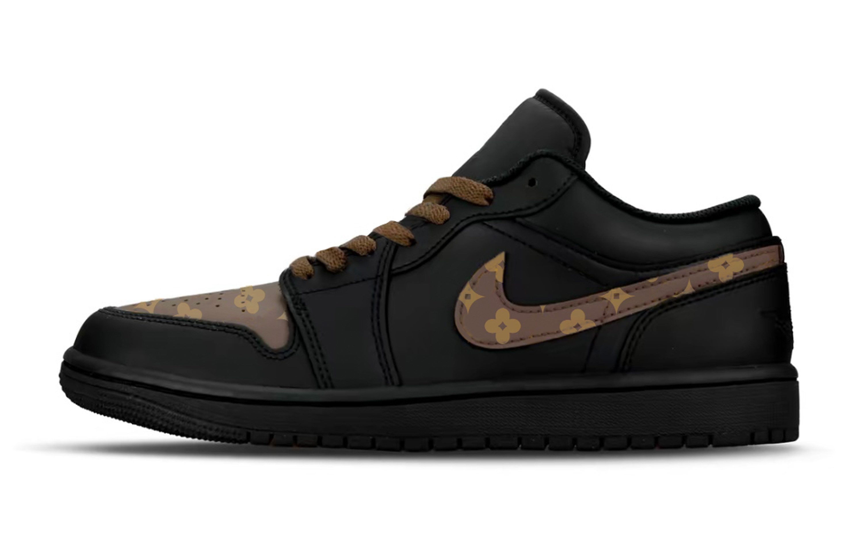 

Jordan Кроссовки Air 1 LOUIS Black Warrior Cushioning Slip Resistant Low top Vintage Basketball мужские Mocha