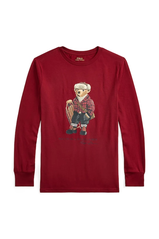 

Детская хлопковая кофта с длинным рукавом Polo Ralph Lauren, красный