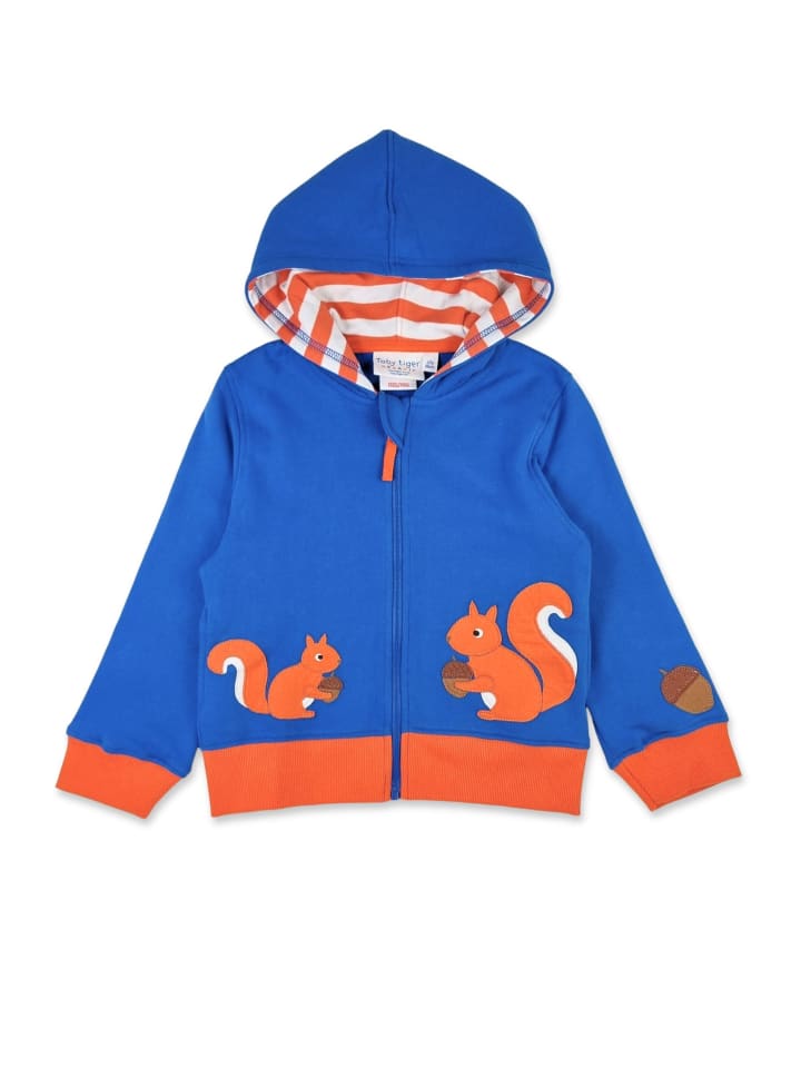 

Толстовка с капюшоном и аппликацией в виде белки синего цвета Toby Tiger