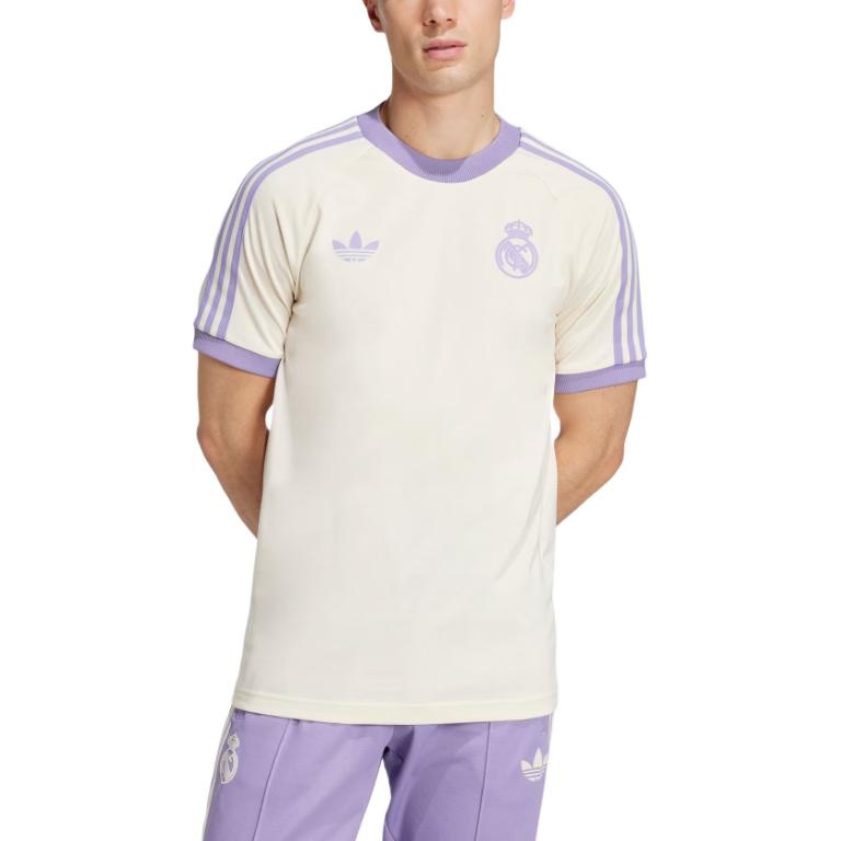 Бесплатная доставка с AdiClub Футболка Adidas Originals Real Madrid Adicolor Classics 3 Stripes, цвет Wonder White/Magical Light Purple — фото 4