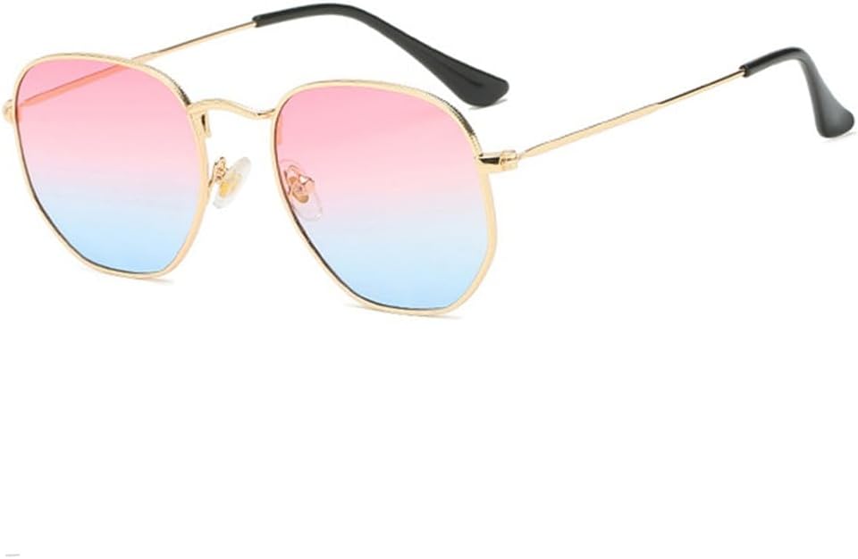 

Защитные солнцезащитные очки для мужчин и женщин | Маленькая металлическая оправа с градиентным цветом | для вождения и занятий спортом на открытом воздухе generic, Gold-pink Blue