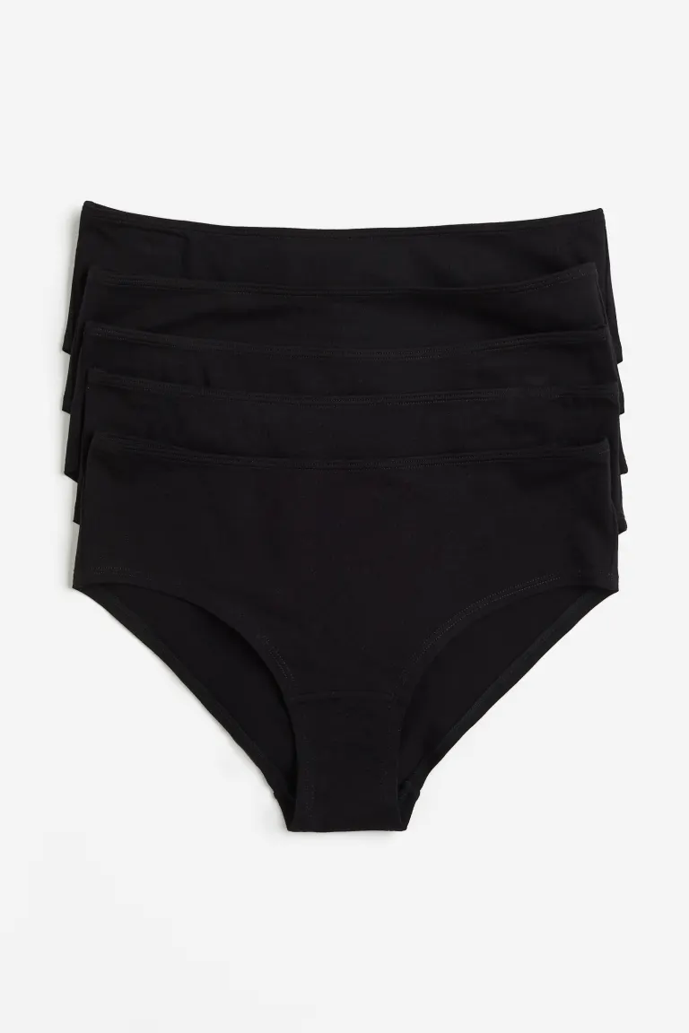 

Набор из 5 хлопковых хипстеров H&M, черный