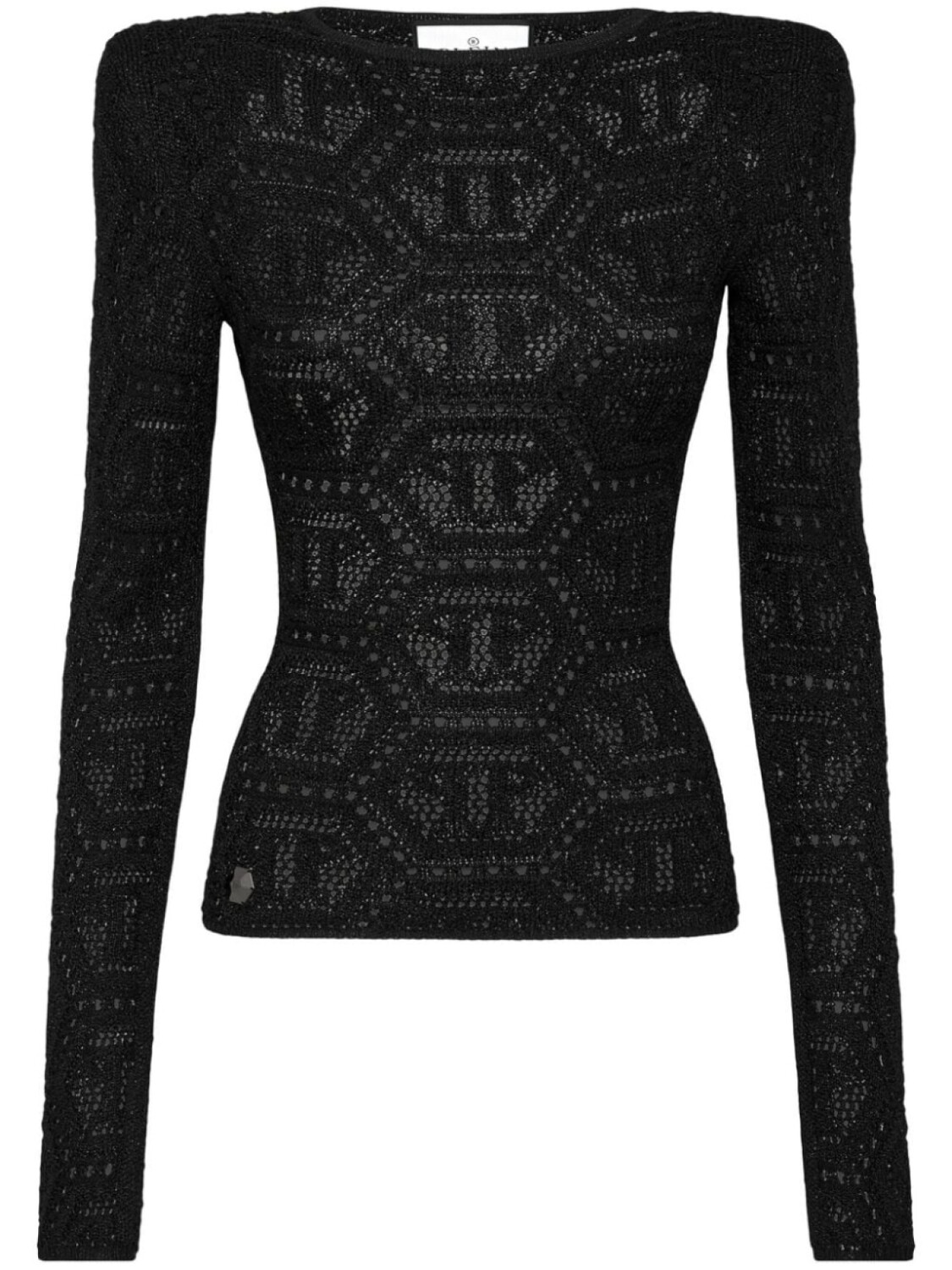 

Philipp Plein трикотажный топ с вышитым логотипом, черный