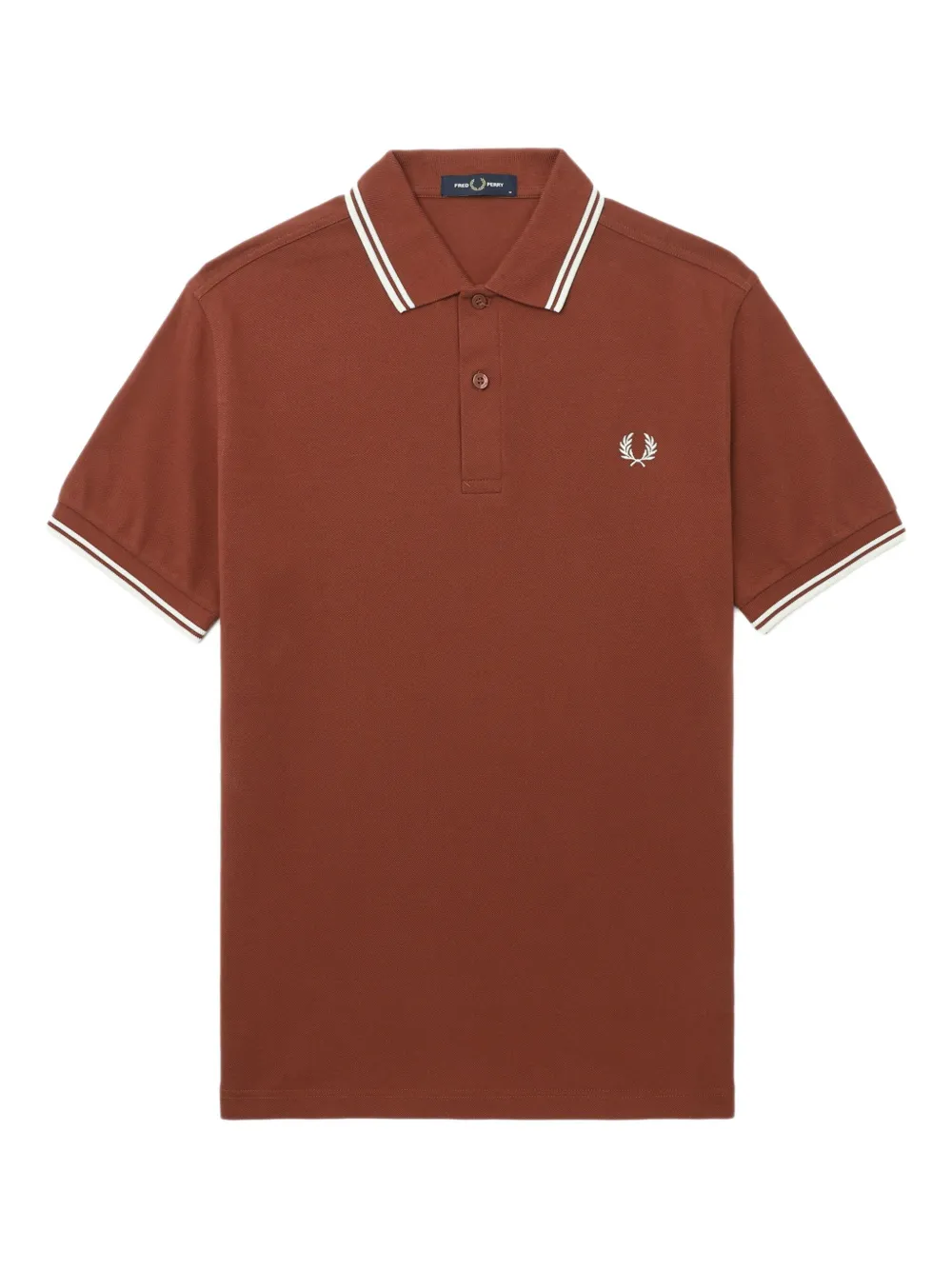 

Рубашка поло с полосками на воротнике Fred Perry, коричневый