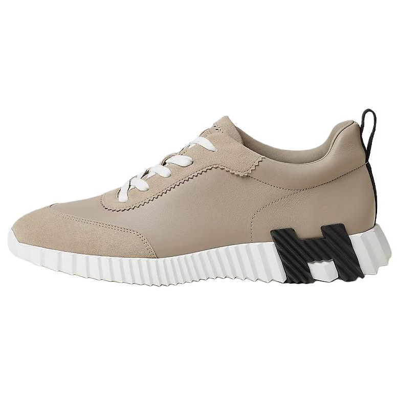 

HERMES Мужские повседневные кроссовки Bouncing Low Top бежевого цвета