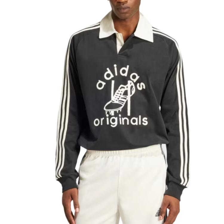 Футболка поло Adidas Originals, черная — фото 3