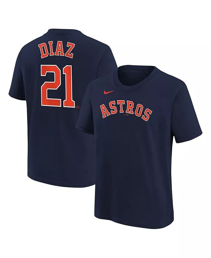 

Темно-синяя футболка Big Boys Yainer Diaz Houston Astros с именем и номером Nike, синий