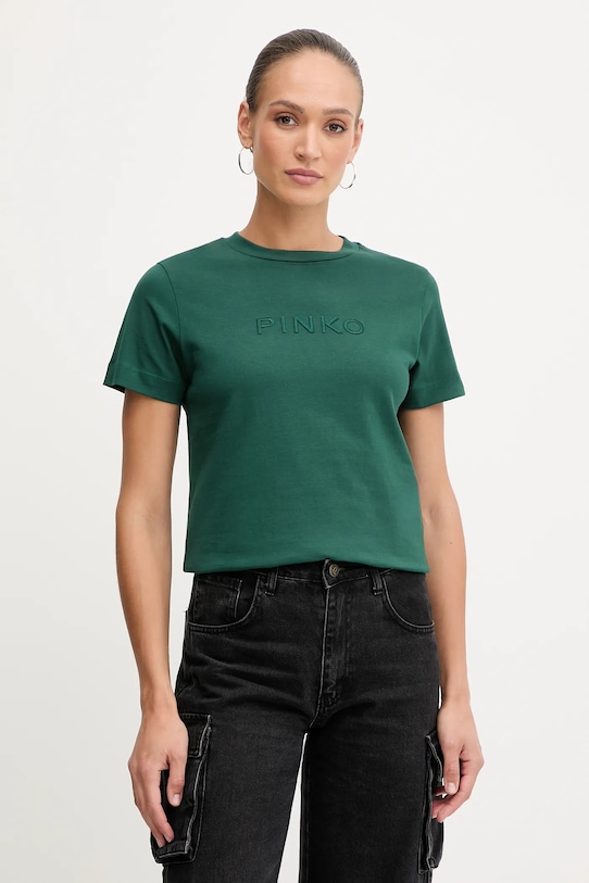 

Хлопковая футболка Pinko, зеленый