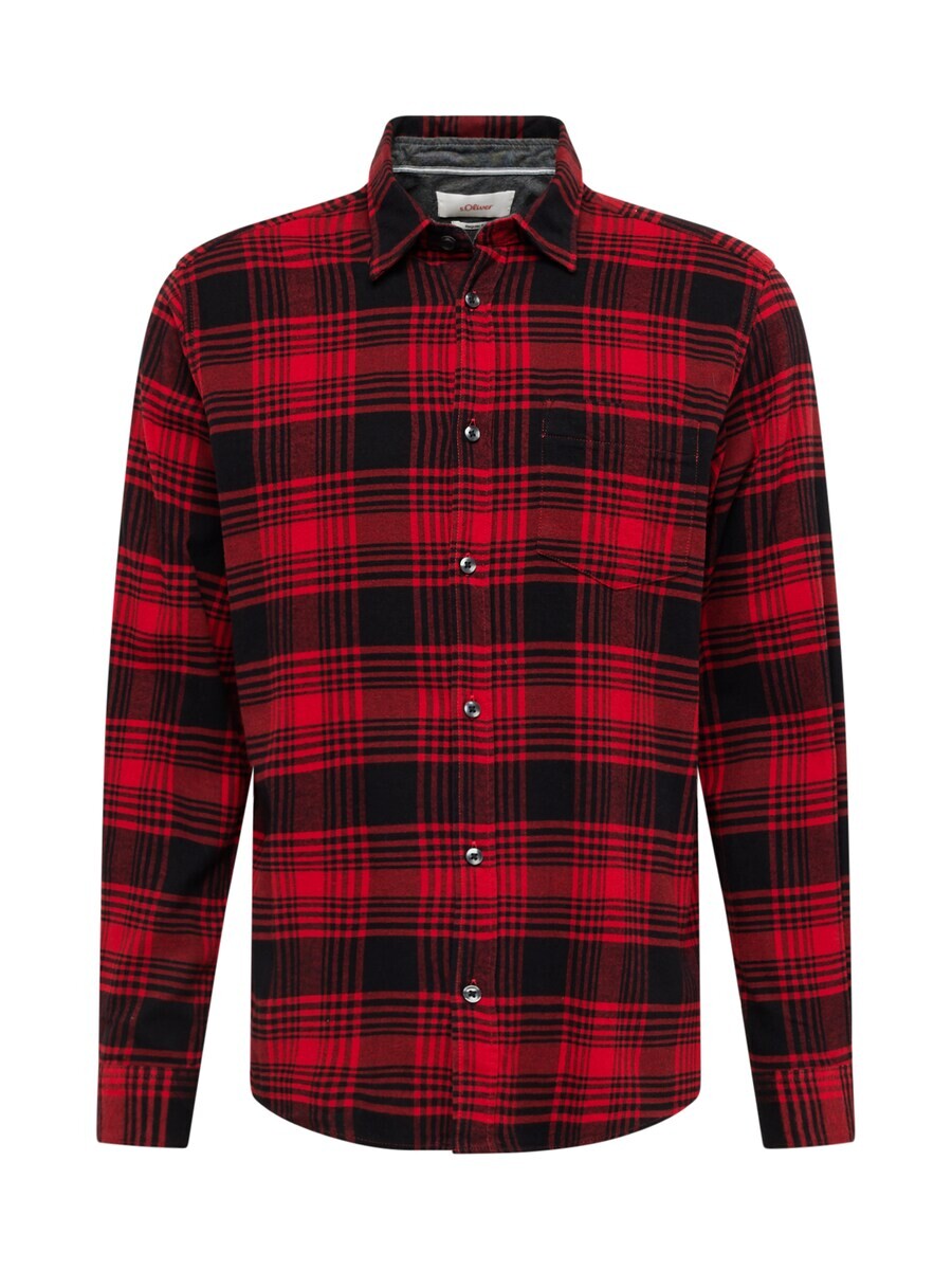 

Клетчатая рубашка s.Oliver Regular fit Button Up Shirt, цвет ruby red