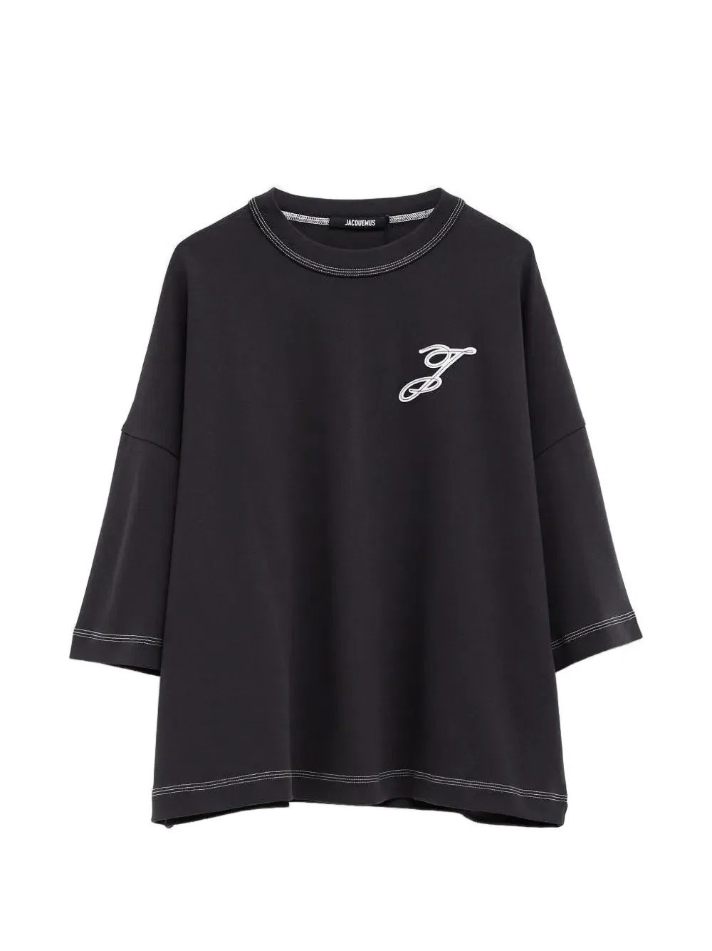 Футболка с контрастной строчкой Jacquemus, синий